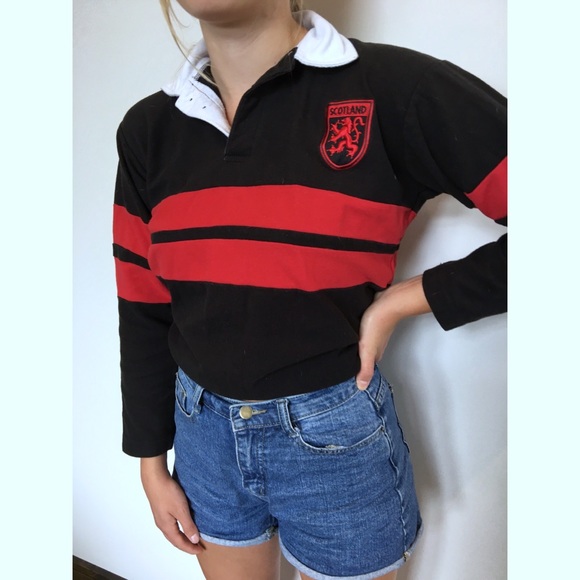 Black/Red Long Sleeve Scotland Polo - Men's S - Picture 5 of 7